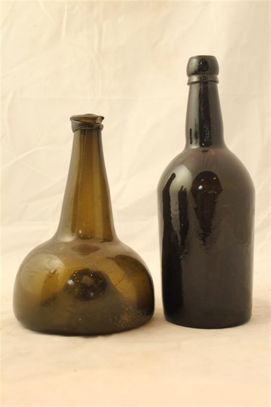 Four wine bottles, 18th - first half 19th century,(-)